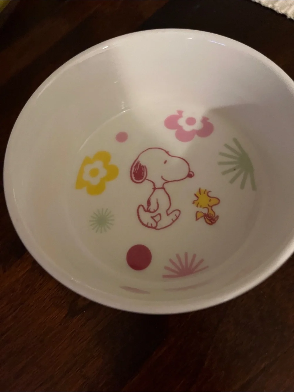 Peanuts Ceramic Pet Bowl with Snoopy and Multicolor Polka Dots
